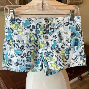 Almost Famous White Denim Floral Shorts